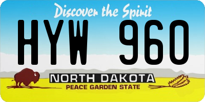 ND license plate HYW960
