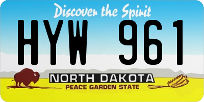 ND license plate HYW961