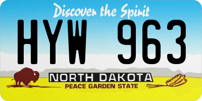ND license plate HYW963