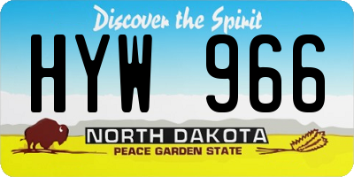 ND license plate HYW966