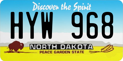 ND license plate HYW968