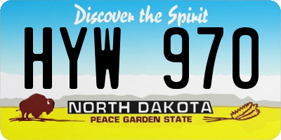 ND license plate HYW970