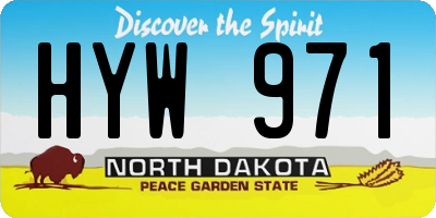 ND license plate HYW971