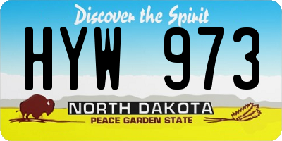 ND license plate HYW973