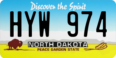 ND license plate HYW974