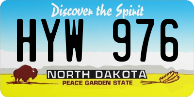 ND license plate HYW976
