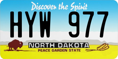 ND license plate HYW977