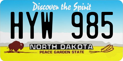 ND license plate HYW985