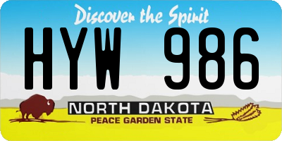 ND license plate HYW986