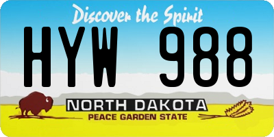 ND license plate HYW988