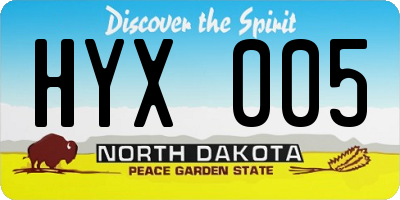 ND license plate HYX005