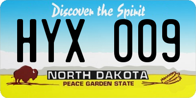 ND license plate HYX009