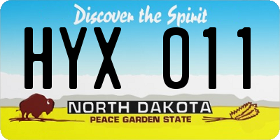 ND license plate HYX011
