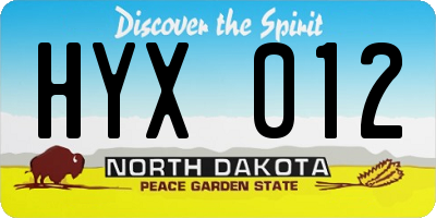 ND license plate HYX012