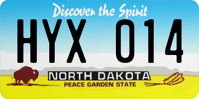 ND license plate HYX014