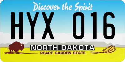 ND license plate HYX016