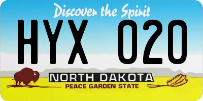 ND license plate HYX020