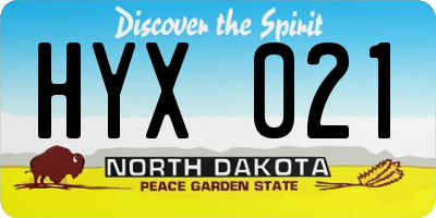 ND license plate HYX021
