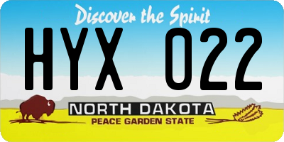 ND license plate HYX022