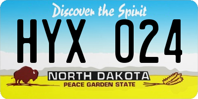 ND license plate HYX024