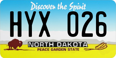 ND license plate HYX026