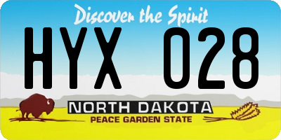 ND license plate HYX028