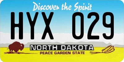 ND license plate HYX029