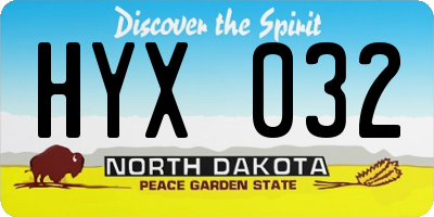 ND license plate HYX032