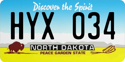 ND license plate HYX034
