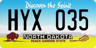ND license plate HYX035
