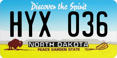 ND license plate HYX036