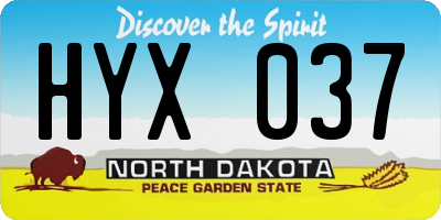 ND license plate HYX037