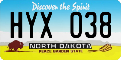 ND license plate HYX038
