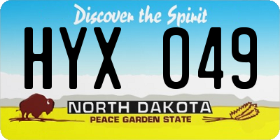 ND license plate HYX049