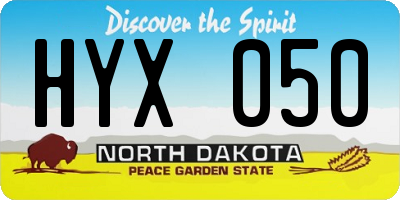 ND license plate HYX050
