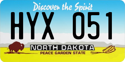 ND license plate HYX051