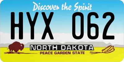 ND license plate HYX062