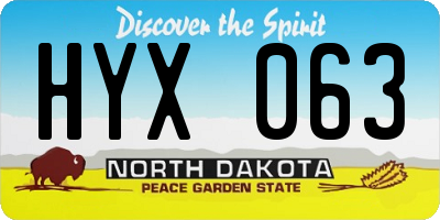 ND license plate HYX063