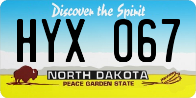 ND license plate HYX067