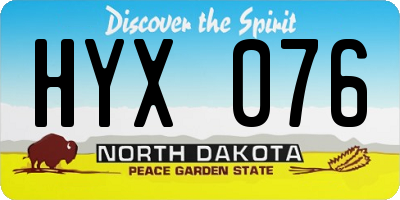 ND license plate HYX076