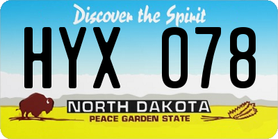 ND license plate HYX078