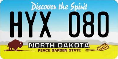 ND license plate HYX080