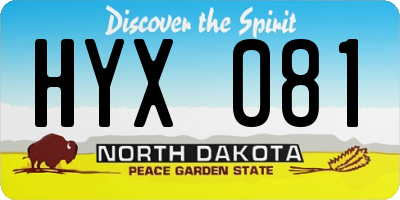 ND license plate HYX081