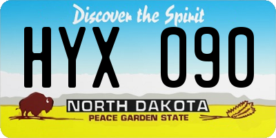 ND license plate HYX090