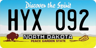 ND license plate HYX092