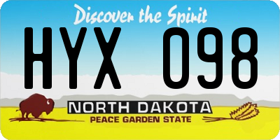 ND license plate HYX098