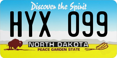 ND license plate HYX099
