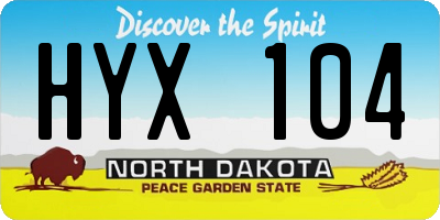 ND license plate HYX104