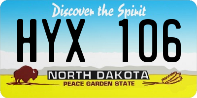ND license plate HYX106