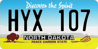 ND license plate HYX107